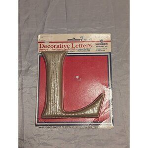 7 inch Simulated Wood grain decorative Letters in/outdoor pre-drilled New "L"